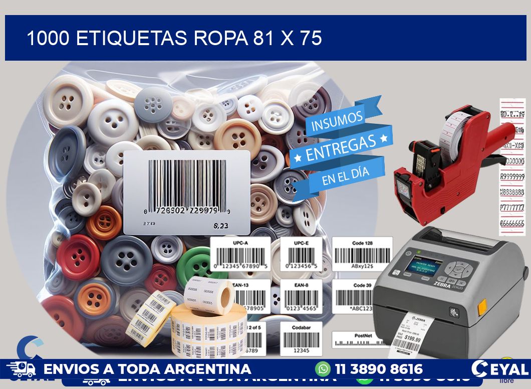 1000 ETIQUETAS ROPA 81 x 75