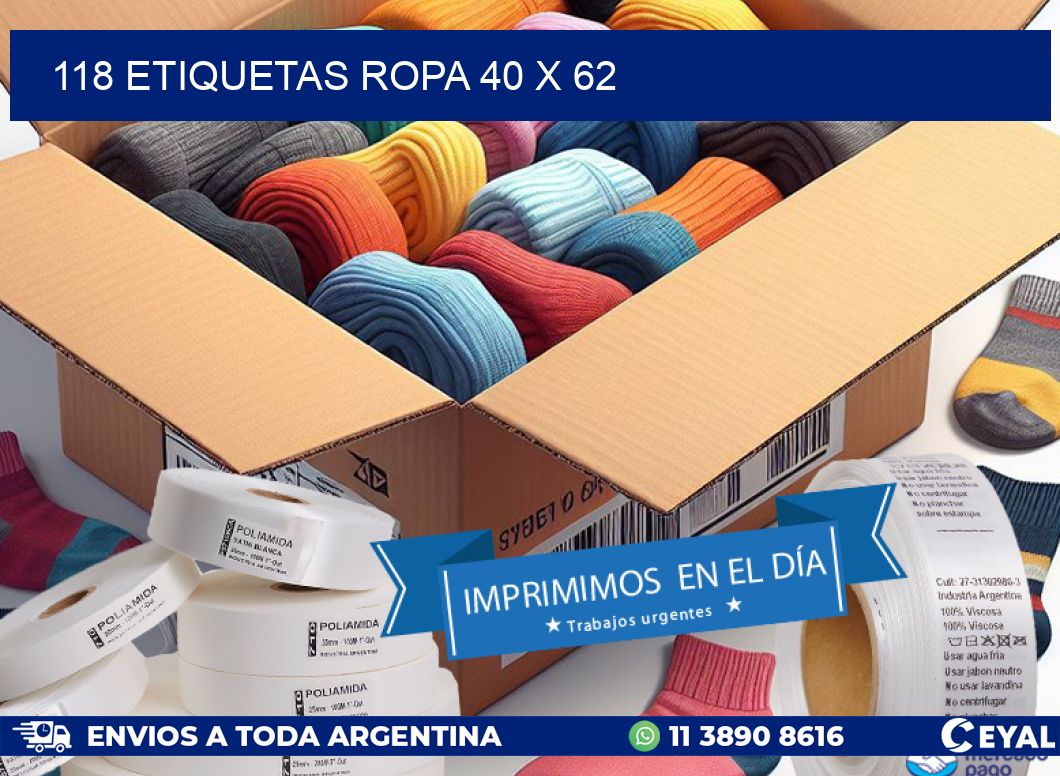 118 ETIQUETAS ROPA 40 x 62