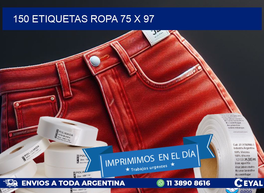 150 ETIQUETAS ROPA 75 x 97