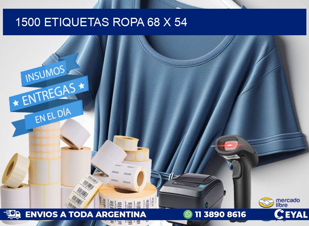 1500 ETIQUETAS ROPA 68 x 54