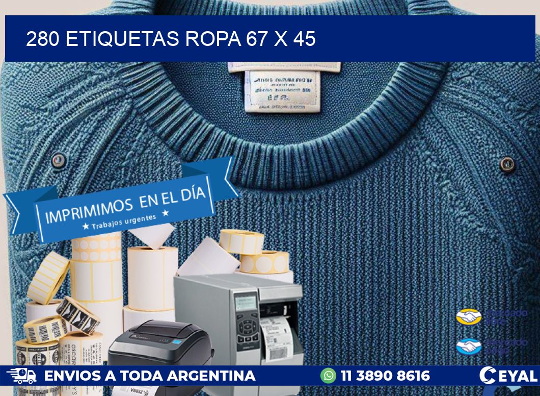 280 ETIQUETAS ROPA 67 x 45