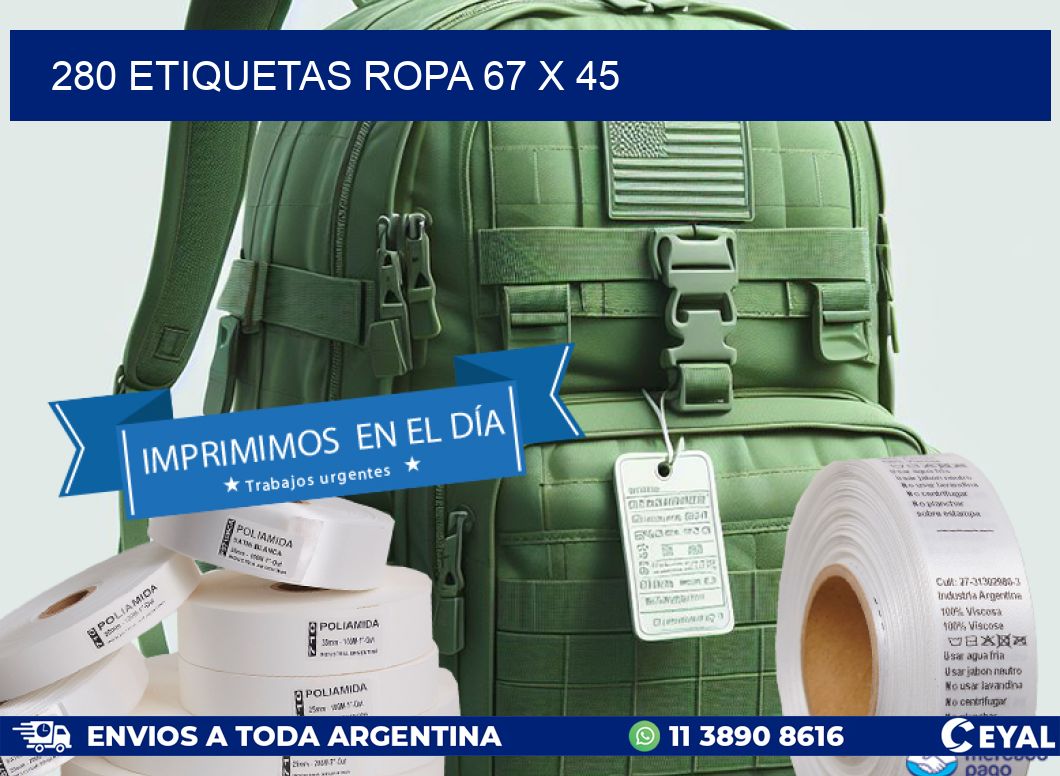280 ETIQUETAS ROPA 67 x 45
