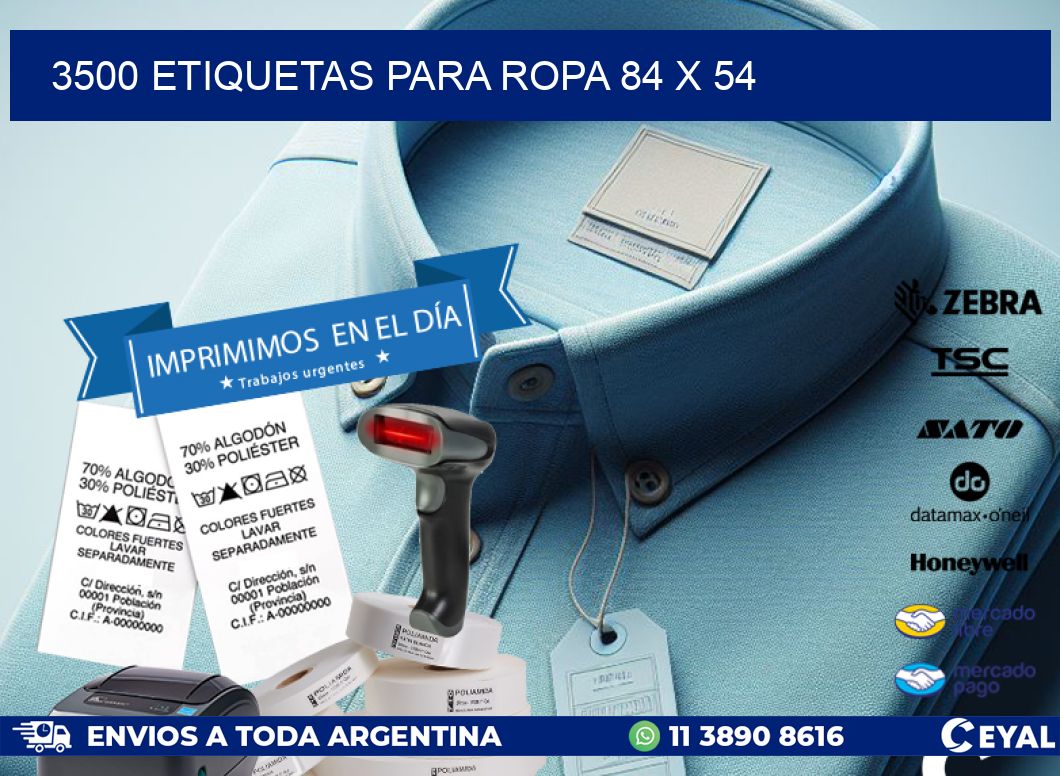 3500 ETIQUETAS PARA ROPA 84 x 54