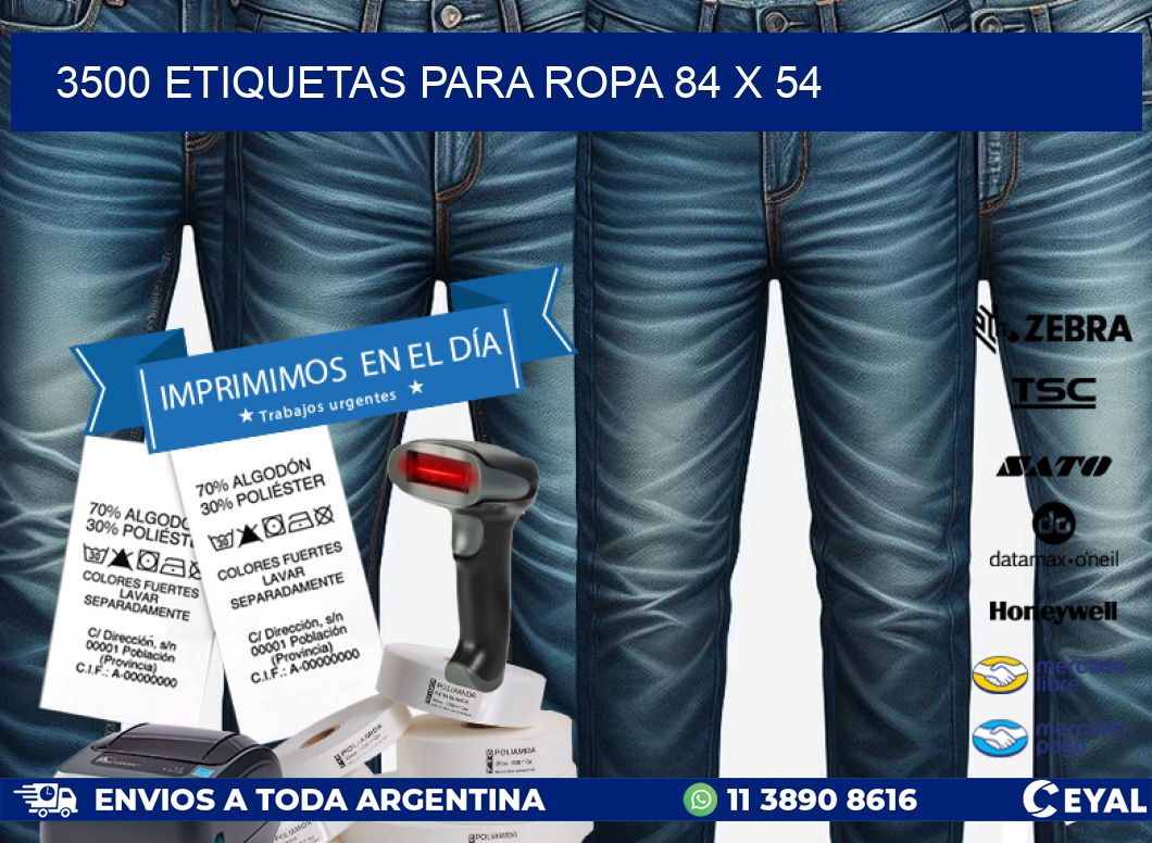 3500 ETIQUETAS PARA ROPA 84 x 54