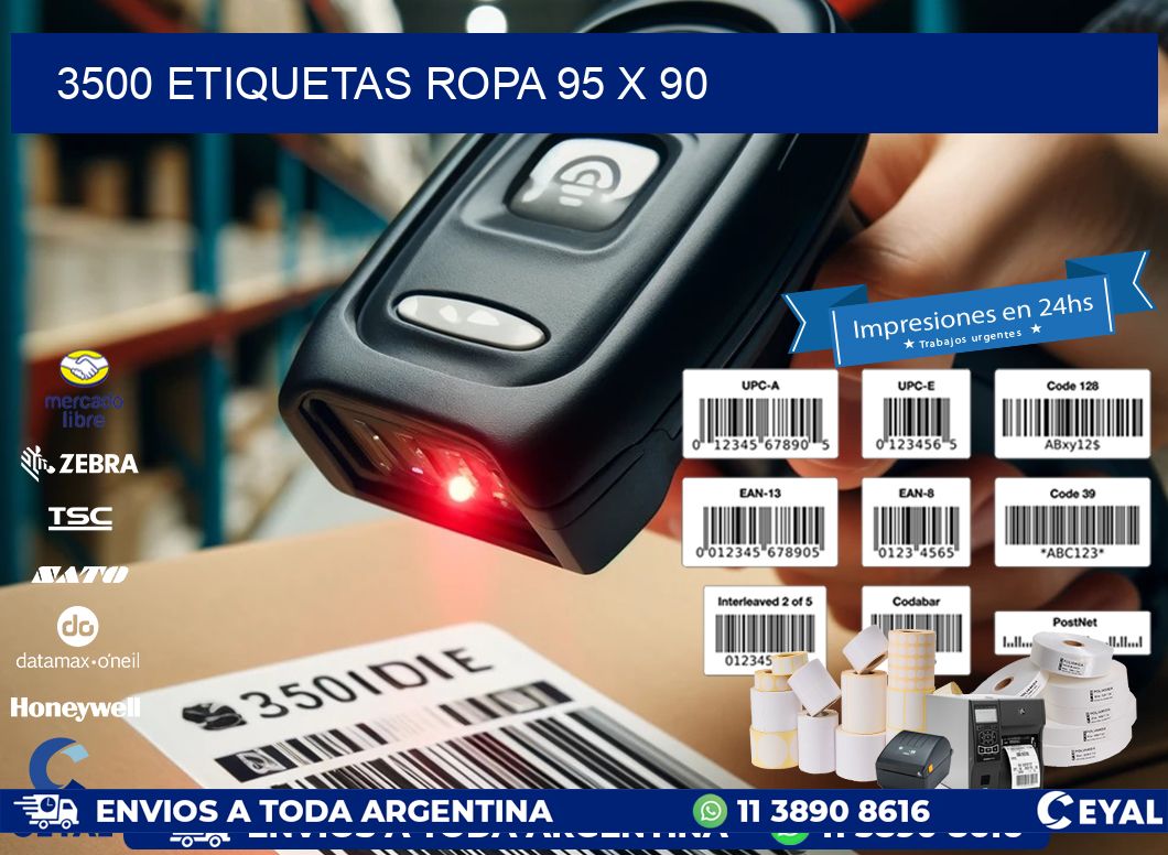 3500 ETIQUETAS ROPA 95 x 90