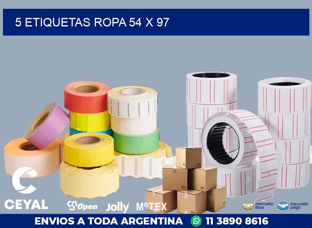 5 ETIQUETAS ROPA 54 x 97