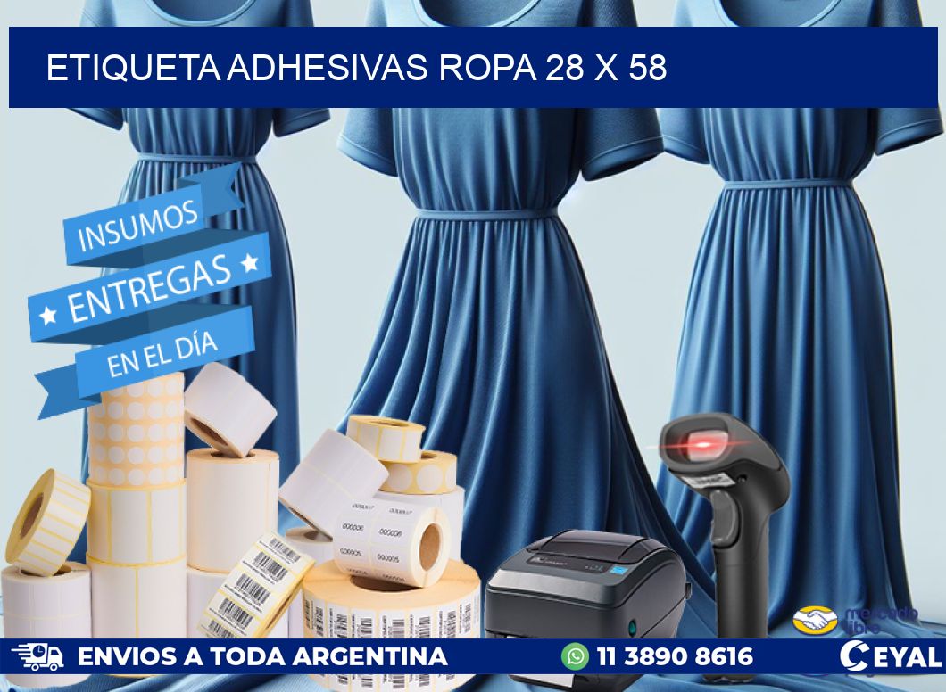 ETIQUETA ADHESIVAS ROPA 28 x 58