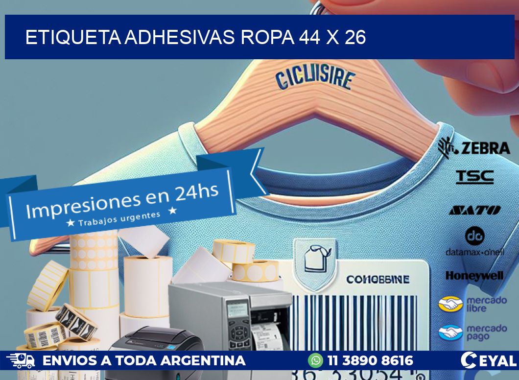 ETIQUETA ADHESIVAS ROPA 44 x 26