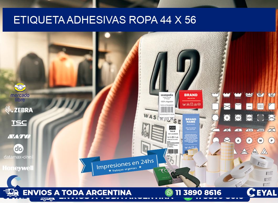 ETIQUETA ADHESIVAS ROPA 44 x 56