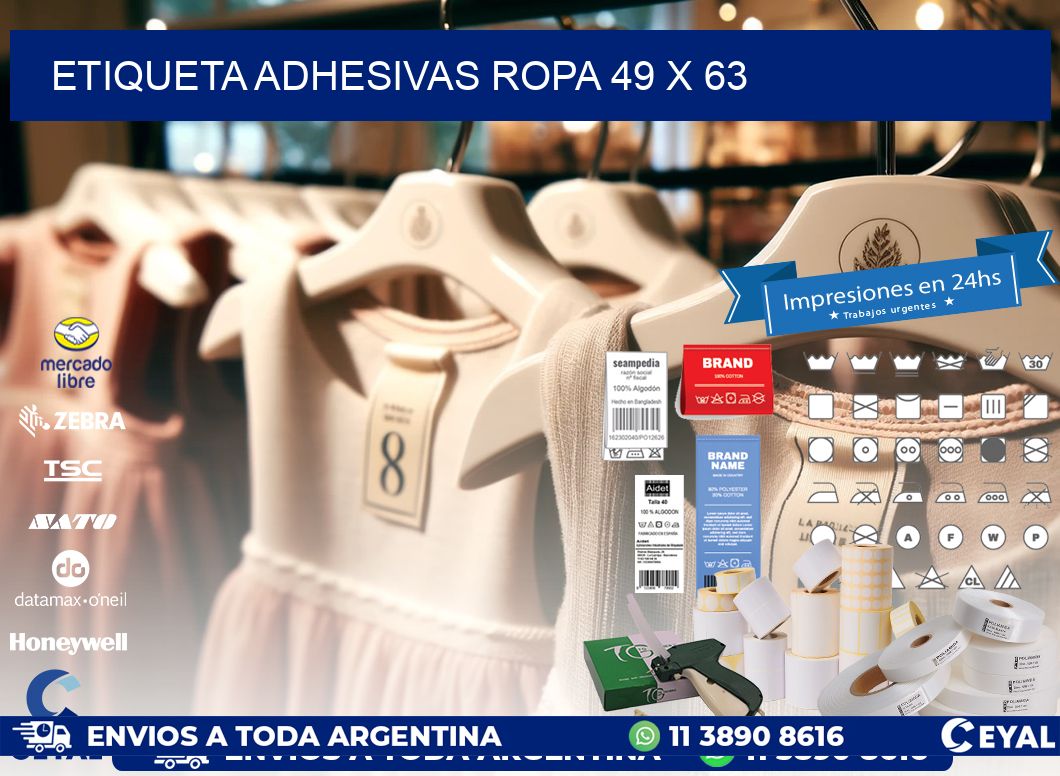 ETIQUETA ADHESIVAS ROPA 49 x 63