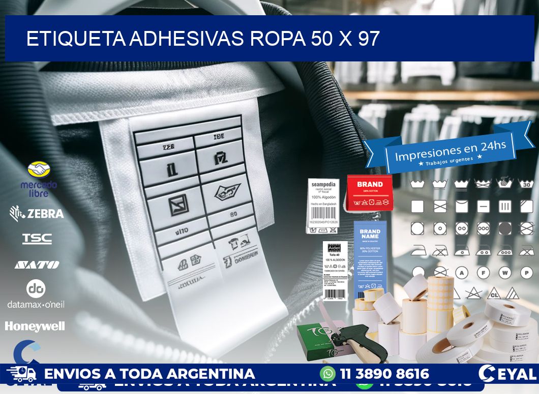 ETIQUETA ADHESIVAS ROPA 50 x 97