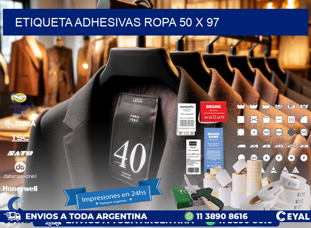 ETIQUETA ADHESIVAS ROPA 50 x 97