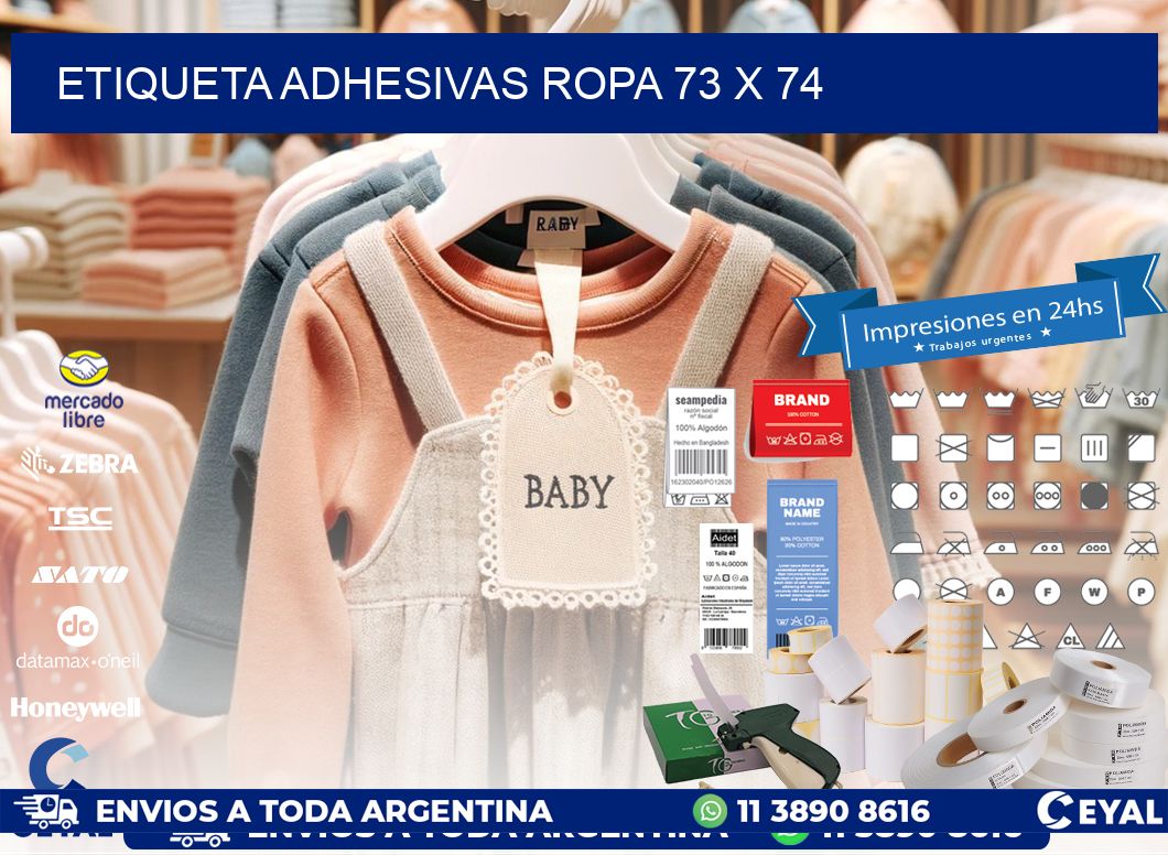 ETIQUETA ADHESIVAS ROPA 73 x 74
