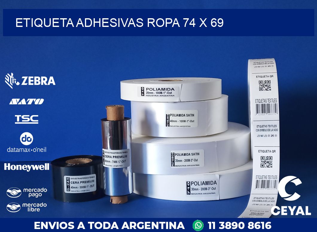 ETIQUETA ADHESIVAS ROPA 74 x 69
