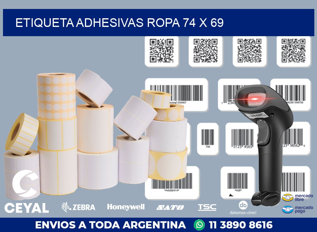 ETIQUETA ADHESIVAS ROPA 74 x 69
