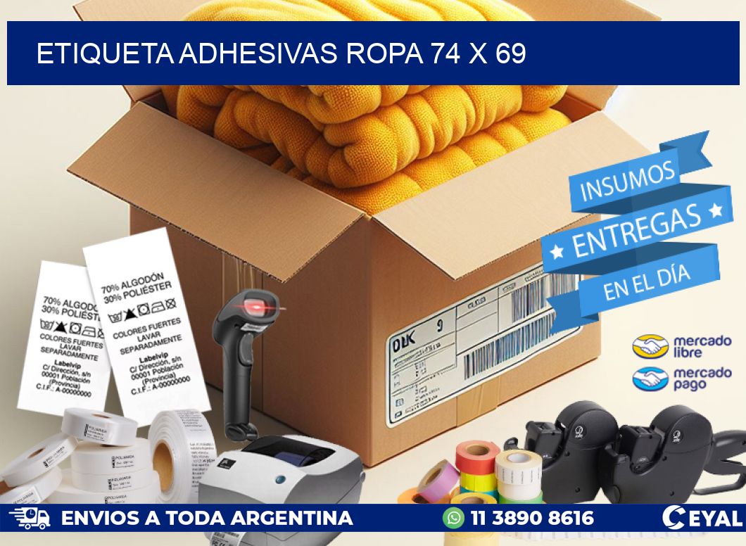ETIQUETA ADHESIVAS ROPA 74 x 69