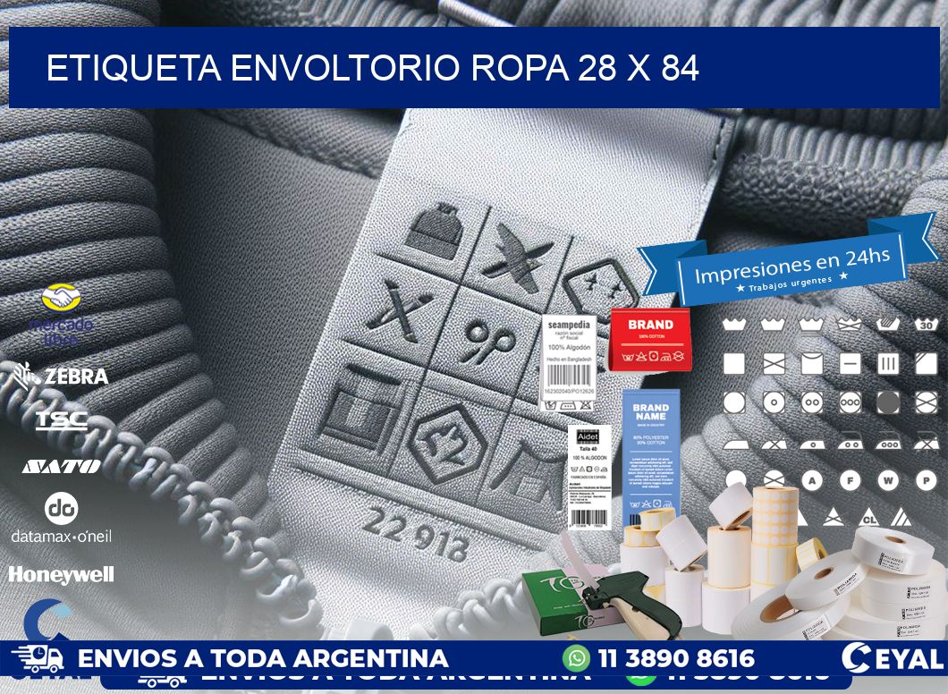 ETIQUETA ENVOLTORIO ROPA 28 x 84