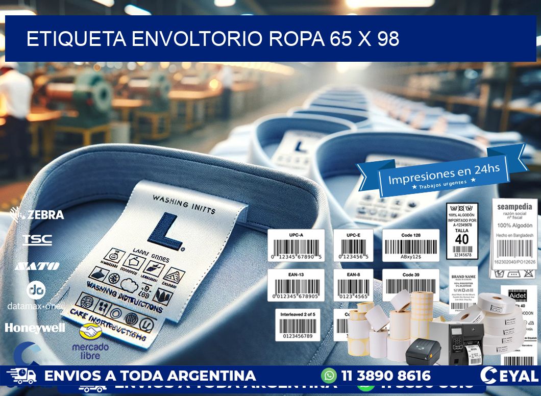 ETIQUETA ENVOLTORIO ROPA 65 x 98
