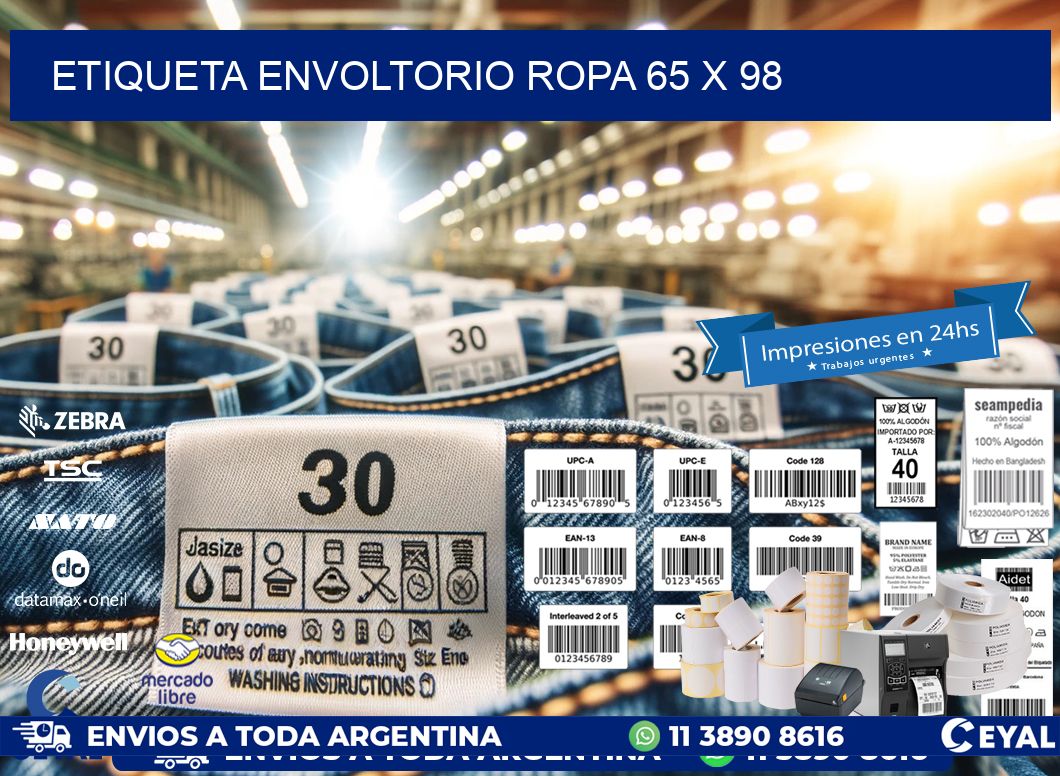 ETIQUETA ENVOLTORIO ROPA 65 x 98