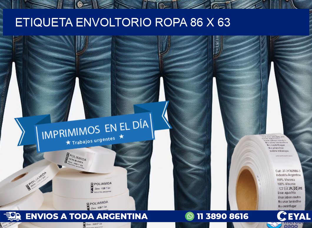ETIQUETA ENVOLTORIO ROPA 86 x 63