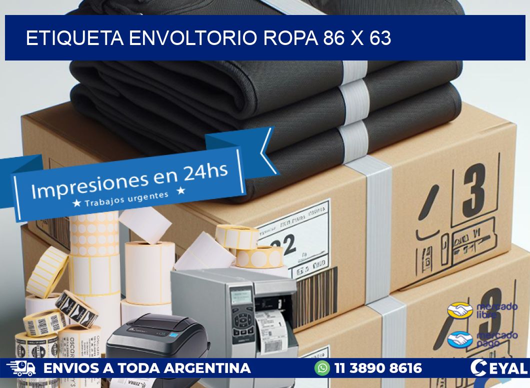 ETIQUETA ENVOLTORIO ROPA 86 x 63