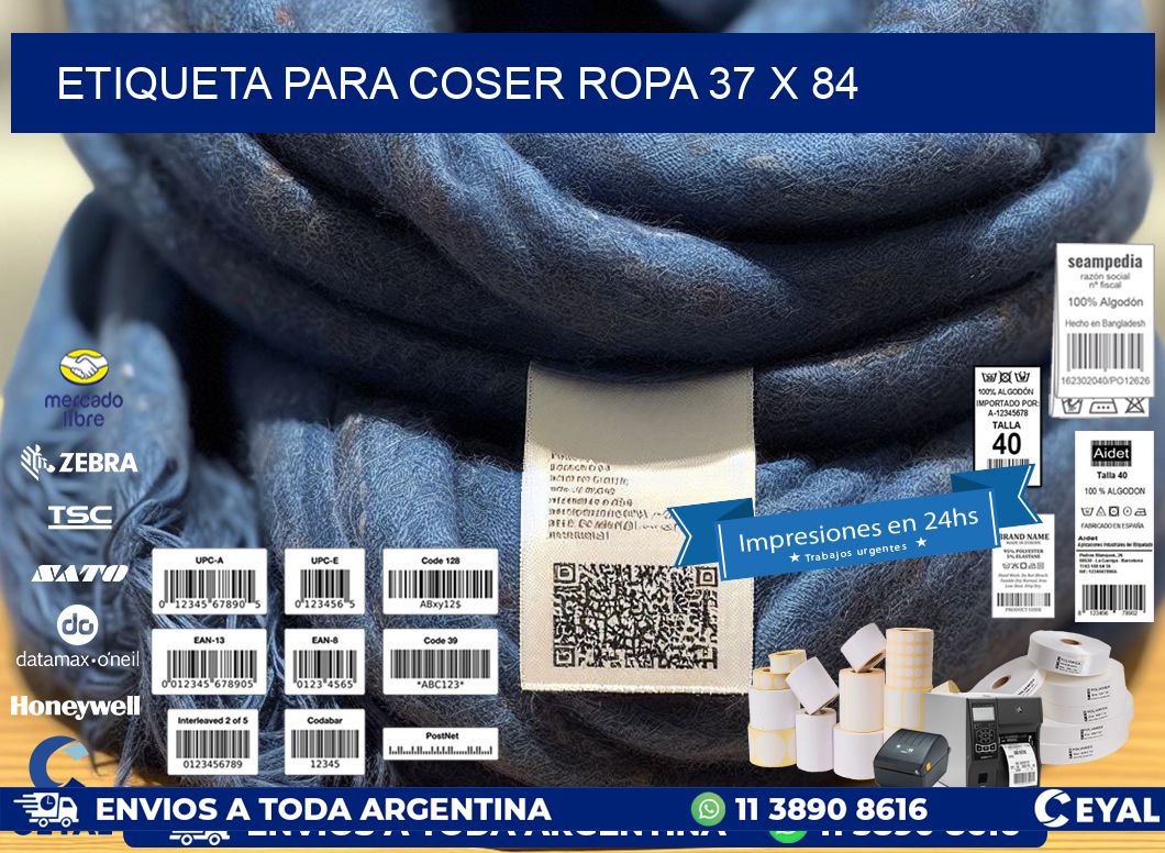ETIQUETA PARA COSER ROPA 37 x 84