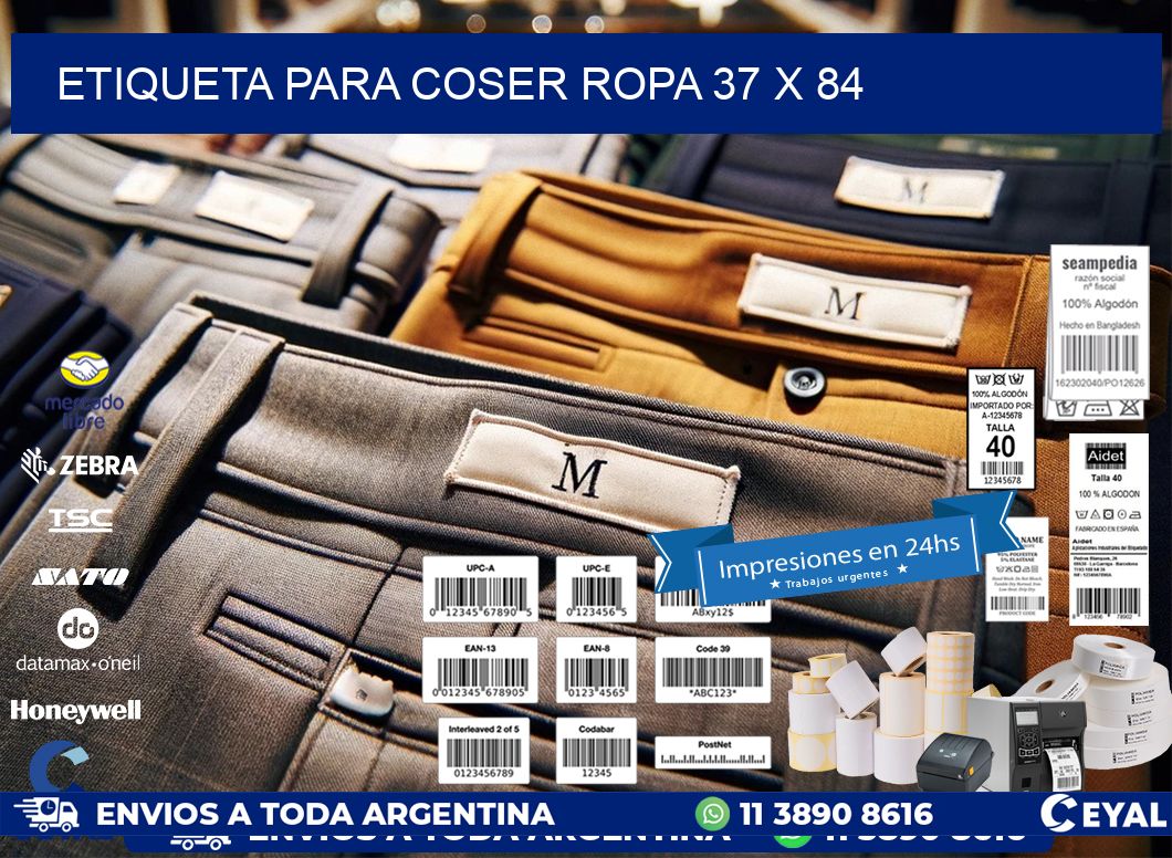 ETIQUETA PARA COSER ROPA 37 x 84