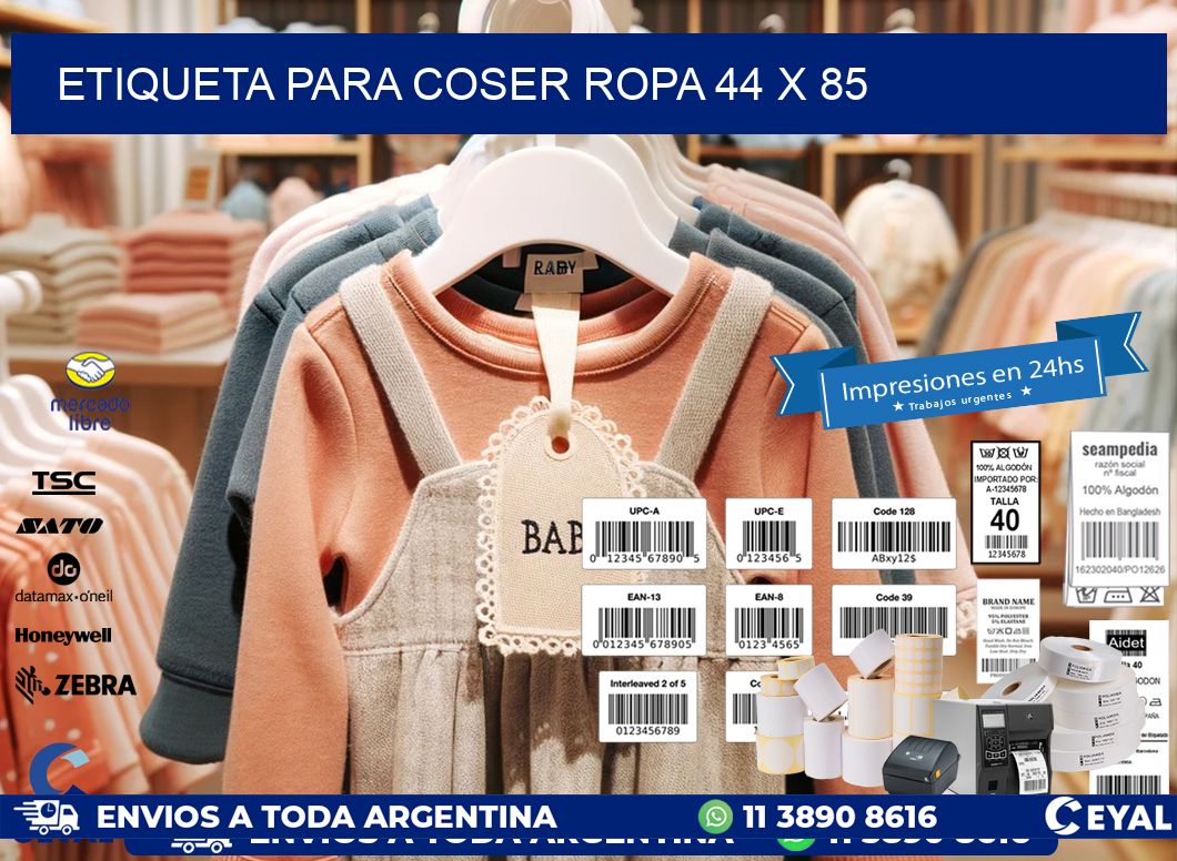 ETIQUETA PARA COSER ROPA 44 x 85