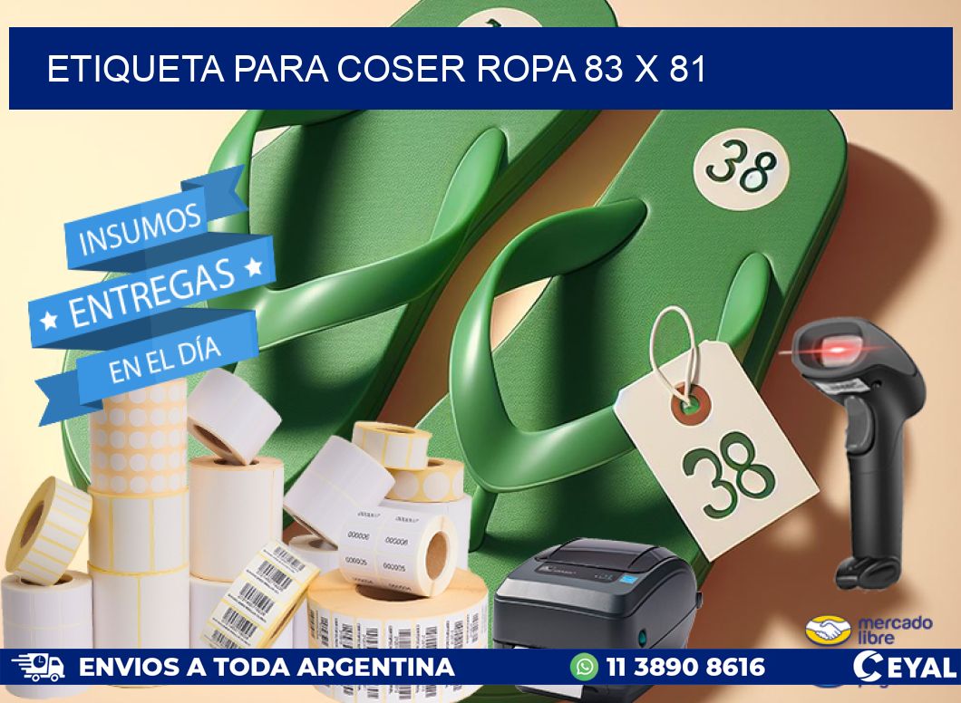 ETIQUETA PARA COSER ROPA 83 x 81