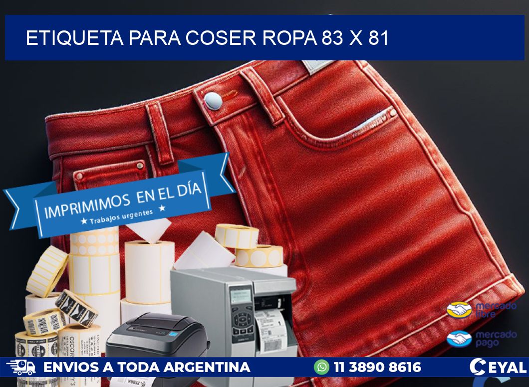 ETIQUETA PARA COSER ROPA 83 x 81