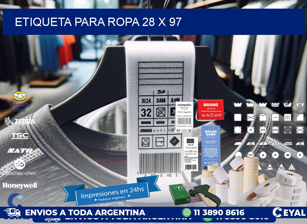 ETIQUETA PARA ROPA 28 x 97