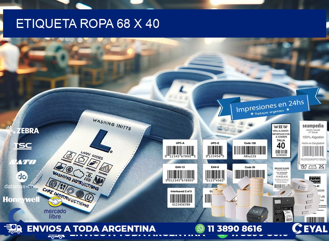 ETIQUETA ROPA 68 x 40