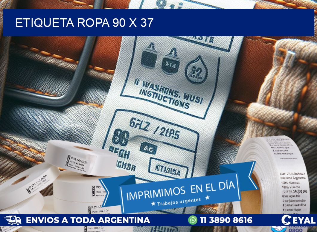 ETIQUETA ROPA 90 x 37