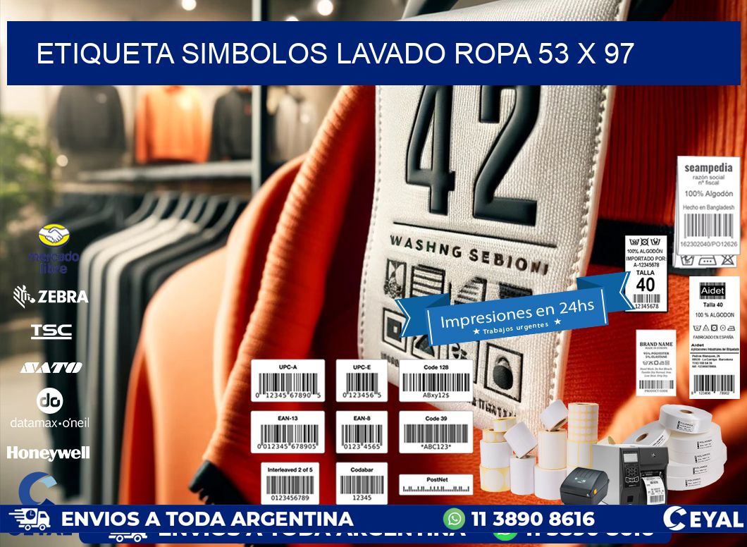 ETIQUETA SIMBOLOS LAVADO ROPA 53 x 97
