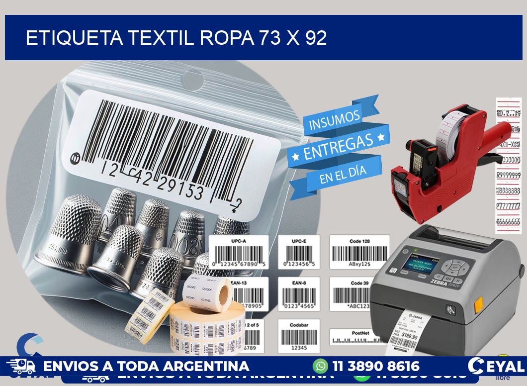 ETIQUETA TEXTIL ROPA 73 x 92