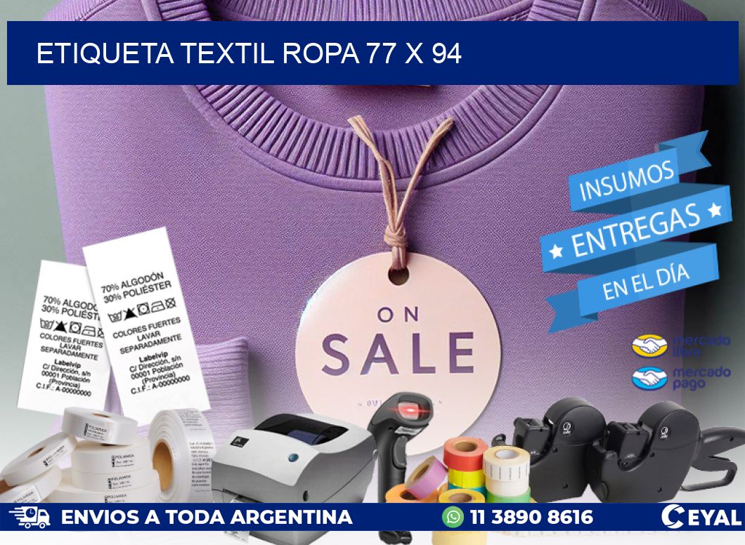 ETIQUETA TEXTIL ROPA 77 x 94