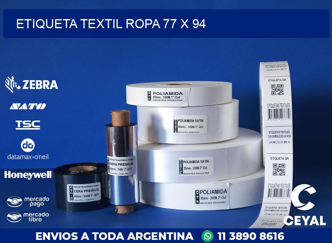 ETIQUETA TEXTIL ROPA 77 x 94