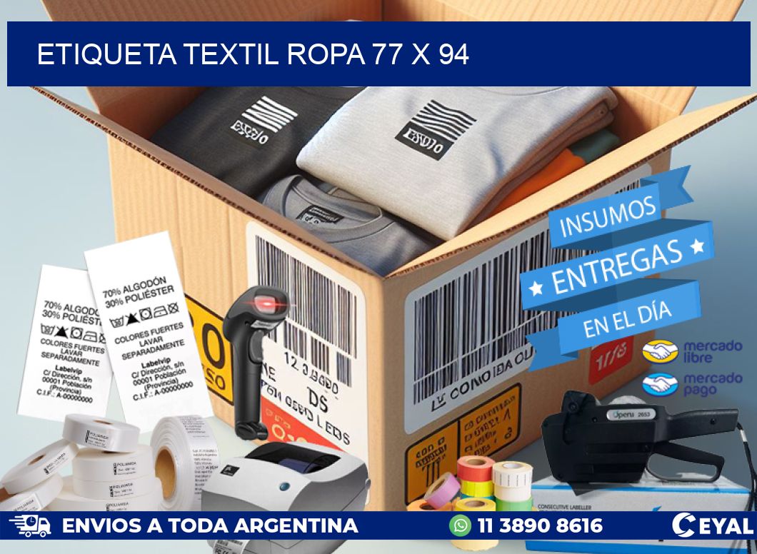 ETIQUETA TEXTIL ROPA 77 x 94