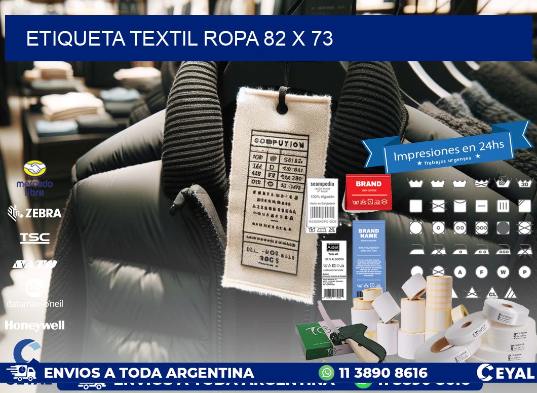 ETIQUETA TEXTIL ROPA 82 x 73
