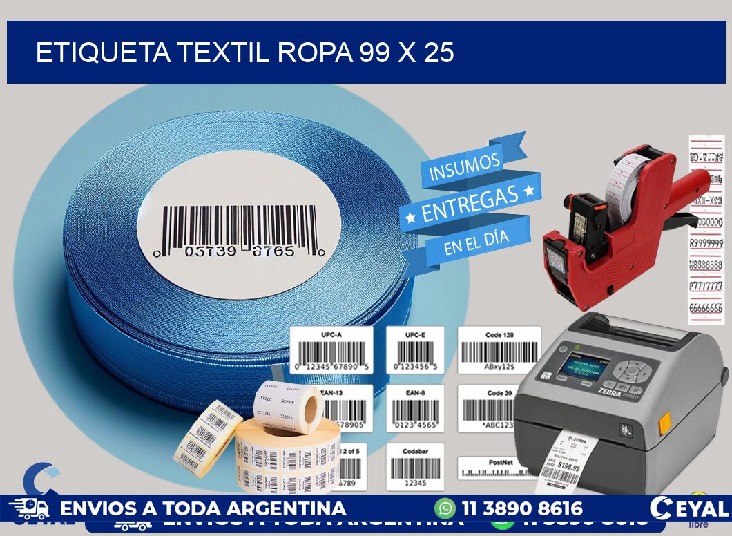 ETIQUETA TEXTIL ROPA 99 x 25