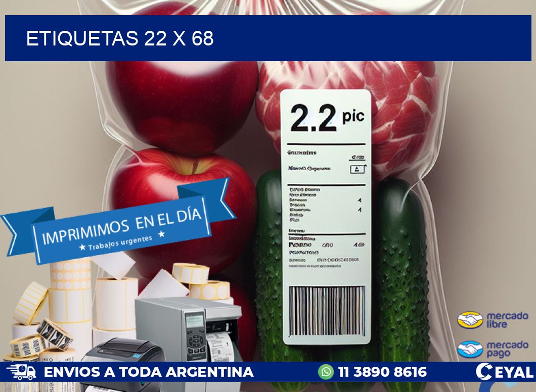 ETIQUETAS 22 x 68
