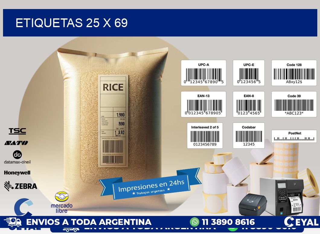 ETIQUETAS 25 x 69