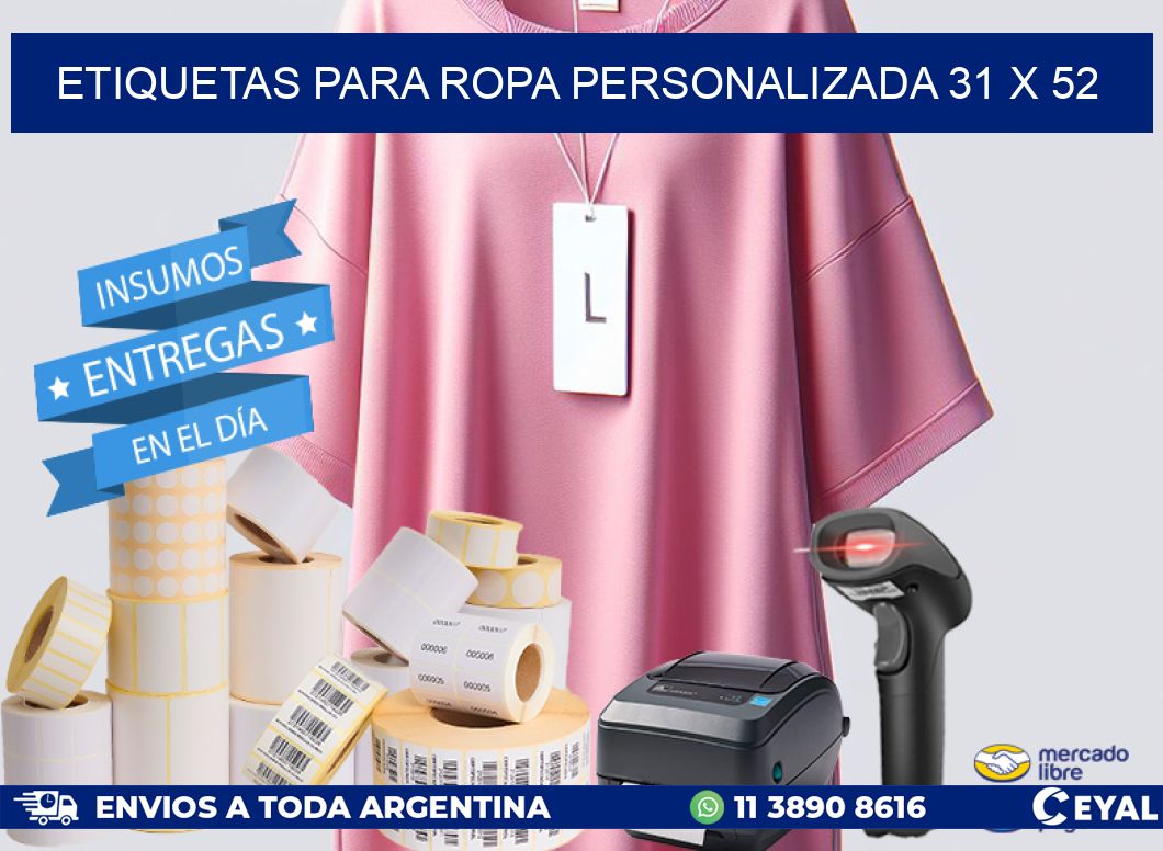 ETIQUETAS PARA ROPA PERSONALIZADA 31 x 52
