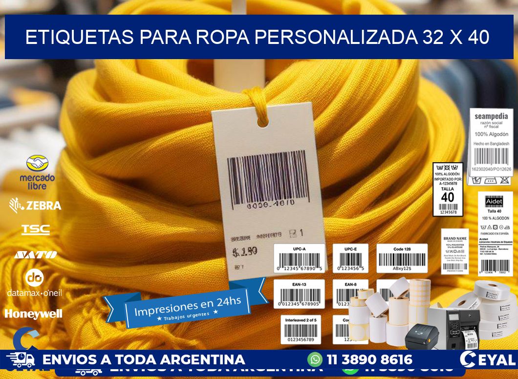 ETIQUETAS PARA ROPA PERSONALIZADA 32 x 40
