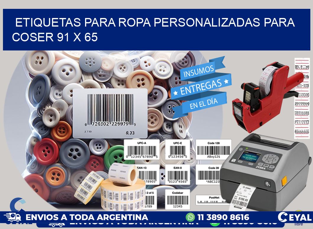 ETIQUETAS PARA ROPA PERSONALIZADAS PARA COSER 91 x 65