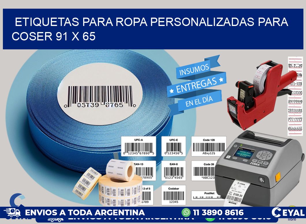 ETIQUETAS PARA ROPA PERSONALIZADAS PARA COSER 91 x 65