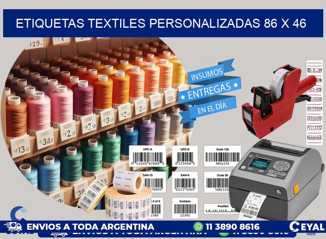 ETIQUETAS TEXTILES PERSONALIZADAS 86 x 46