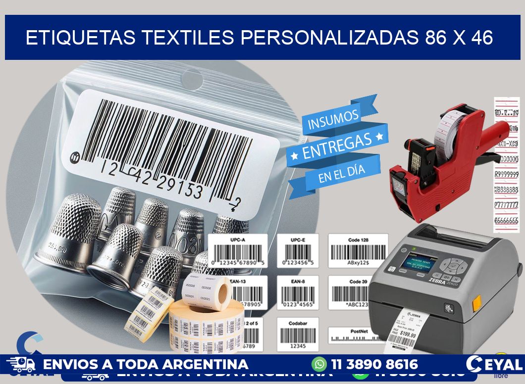 ETIQUETAS TEXTILES PERSONALIZADAS 86 x 46