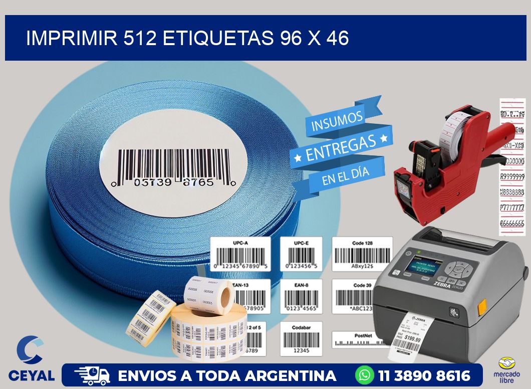 IMPRIMIR 512 ETIQUETAS 96 x 46