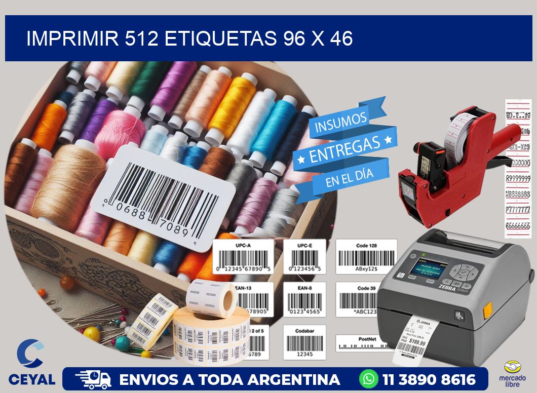IMPRIMIR 512 ETIQUETAS 96 x 46